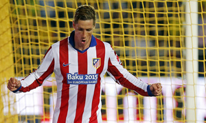 Temporada 14-15. Jornada 34. Villarreal - Atlético de Madrid. Fernanto Torres celebra su gol.