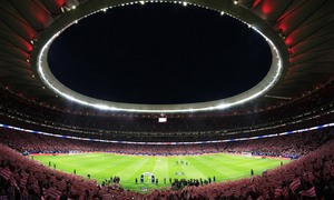 Temporada 17/18. Panoramica del Wanda Metropolitano con las banderas. 