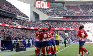 Temporada 2018-2019 | Atlético de Madrid - Alavés | Celebración gol grupo