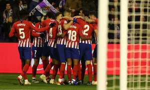 Temporada 18/19 | Valladolid - Atlético de Madrid | celebración gol griezmann grupo