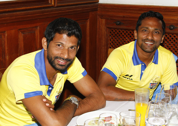 Los jugadores del Atlético de Kolkata en la cena del equipo en el restaurante José María
