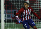Déborah García celebra su gol, el 0-3 ante el Zorky
