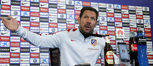 Entrenamiento en el Estadio Vicente Calderón. Rueda de prensa de Simeone.
