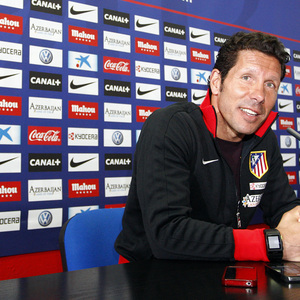 Temporada 12/13. Rueda de prensa. Simeone  durante la rueda de prensa en la ciudad deportiva de Majadahonda