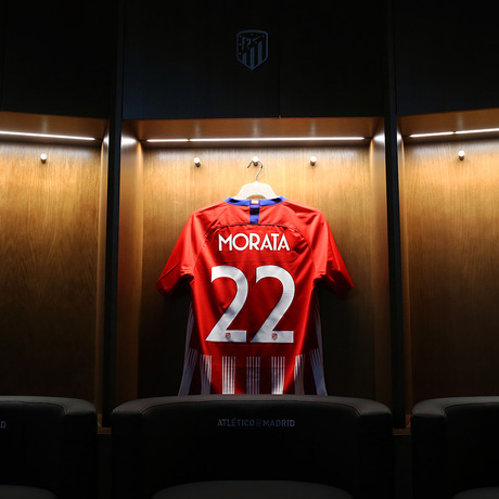 Temporada 2018-19. Camiseta de Morata con el número 22 a la espalda. 