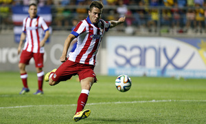 Pretemporada 2014-15. Atlético de Madrid - Sampdoria. Trofeo Ramón de Carranza. Saúl, a punto de hacer el primer gol.