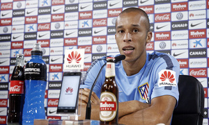 Temporada 14-15. Rueda de prensa de Joao Miranda posterior al entrenamiento en Majadahonda. Foto: Ángel Gutiérrez.