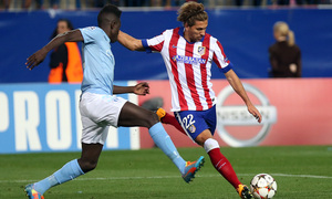 temporada 14/15. Partido Champions League entre el Atlético de Madrid y Malmo. Cerci disparando a puerta