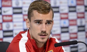 Antonie Griezmann en rueda de prensa en la Ciudad Deportiva de Majadahonda.
