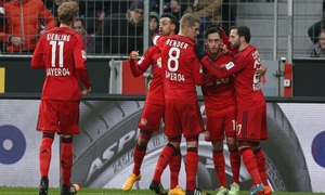 El Bayer Leverkusen celebra un gol.