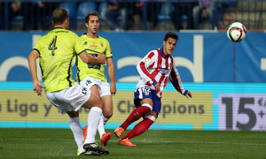 Temporada 14-15. 1/16 Copa del Rey. Atlético de Madrid-L'Hospitalet. El canterano Iván jugó como titular.