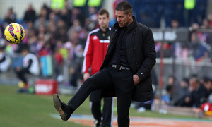 temporada 14/15. Partido Atlético de Madrid Levante. Simeone durante el partido