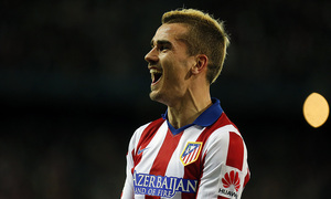 Temporada 14-15. Atlético de Madrid - Rayo Vallecano. Griezmann celebra su gol.