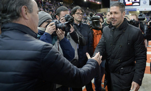 temporada 14/15. Partido Atlético Almería. Simeone durante el partido.
