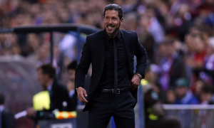 temporada 14/15. Partido Atlético de Madrid Real Madrid. Champions League. Simeone durante el partido