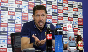 temporada 14/15. Rueda de prensa de Simeone en el estadio Vicente Calderón