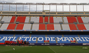 Temp. 2015-2016. Entrenamiento en el Calderón partido de la UD Las Palmas
