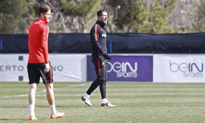 temporada 15/16. Entrenamiento en la ciudad deportiva de Majadahonda.  Simeone durante el entrenamiento