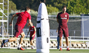 Temporada 16/17. Entrenamiento en la ciudad deportiva Wanda Atletico de Madrid 20_08_2016. Simeone.