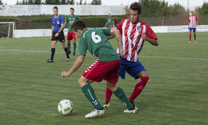 Juan Moreno, en un momento del partido amistoso disputado por el Atlético B en Marchamalo