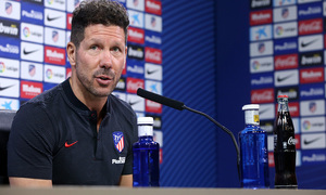 temporada 17/18. Rueda de prensa de Simeone en la ciudad deportiva Wanda. Simeone durante la rueda de prensa