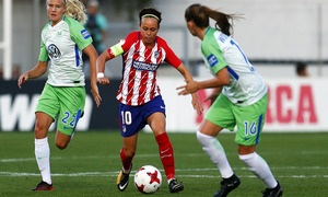 Temporada 17/18. Partido entre el Atlético de Madrid Femenino contra el Wolfsburgo. Amanda.