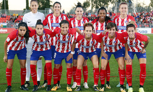 Temporada 17/18. Partido entre el Atlético de Madrid Femenino contra FC Barcelona. Once.