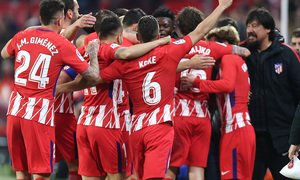 Jornada 25 | 25-02-18 | Sevilla - Atleti | Celebración con Burgos