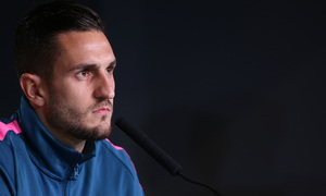 temporada 17/18. Rueda de prensa en el Wanda Metropolitano. Koke rueda de prensa