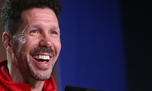 temporada 17/18. Rueda de prensa en el Wanda Metropolitano. Simeone rueda de prensa