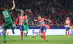 Temp. 17/18 | Ida de octavos | 08/03/18 | Atlético de Madrid - Lokomotiv | Saúl