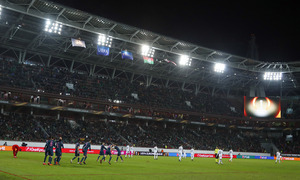 Temp. 17/18 | Vuelta de octavos | 15/03/18 | Lokomotiv - Atlético de Madrid | Saúl celebración y estadio del Lokomotiv