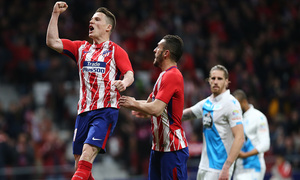 Temp. 17/18 | Atlético de Madrid - Deportivo de La Coruña | 01-04-18 | Jornada 30 | Celebración Gameiro