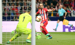 temporada 17/18. Partido Wanda Metropolitano. Atlético Sporting Portugal. Uefa Europa League. Juanfran