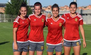 Itziar Pinillos, Rosa Otermín, Carla Bautista y Ana Marcos, con la Selección Española 