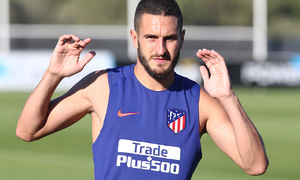 temporada 18/19. Entrenamiento en la ciudad deportiva Wanda. Koke durante el entrenamiento