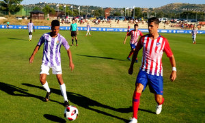 Héctor, en el partido amistoso contra el Valladolid B