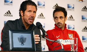 Temporada 12/13. Gira sudamericana. Rueda de prensa presentación del partido Nacional Uruguay Simeone y Juanfran