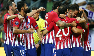 temporada 18/19. Supercopa de Europa. Celebración gol