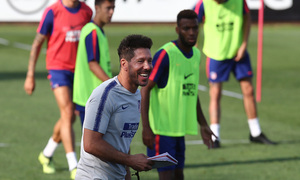temporada 18/19. Entrenamiento en la ciudad deportiva Wanda. Simeone durante el entrenamiento