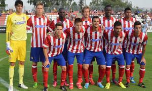 Once del Atlético B en el primer partido de Liga 2013-2014 frente al Real Madrid C en la Ciudad Deportiva de Majadahonda