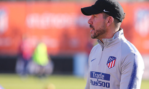temporada 18/19. Entrenamiento en la ciudad deportiva Wanda. Simeone durante el entrenamiento