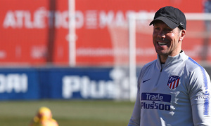 temporada 18/19. Entrenamiento en la ciudad deportiva Wanda. Simeone durante el entrenamiento