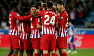 Temporada 18/19 | Alavés - Atlético de Madrid | Piña celebración