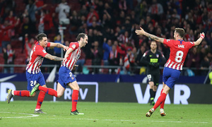 Temporada 18/19 | Atlético de Madrid - Girona | celebración Godín