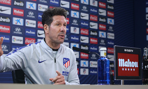 Temporada 18/19. Rueda de prensa de Simeone en la ciudad deportiva Wanda.