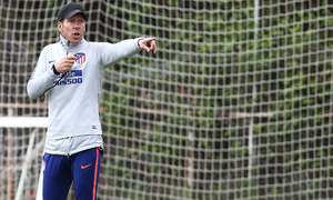 Temporada 18/19. Entrenamiento en la ciudad deportiva Wanda. Simeone durante el entrenamiento.