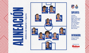 Ya conocemos las alineaciones titulares para el Atleti - Porto - Club