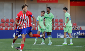 Adrián Niño hizo los dos goles del Atleti B ante el Getafe B