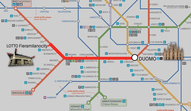 Plano Metro de Milán detallado para los aficionados rojiblancos